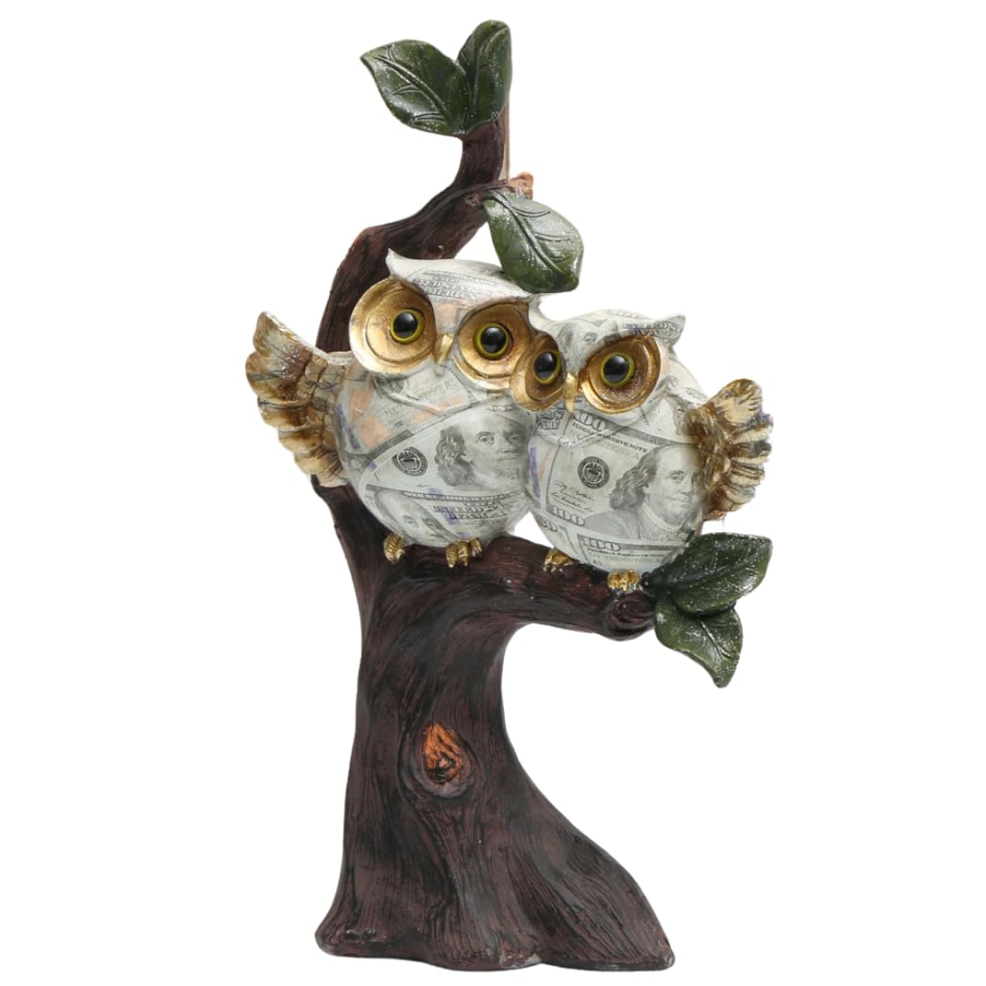 Amazon.co.jp: フクロウ 置物 ペアふくろう 風水 縁起物 金色